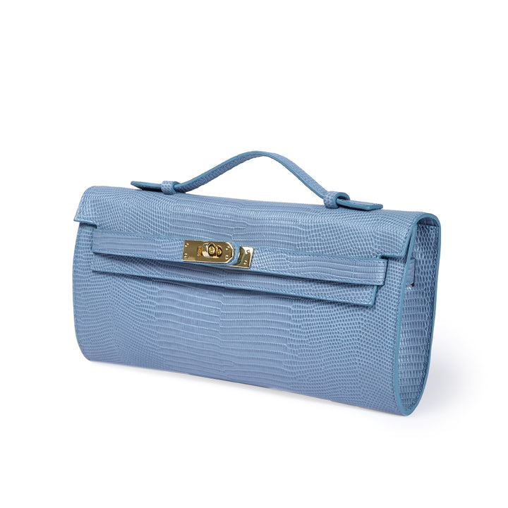 Jade Tejus cluch in pelle con chiusura  manico retrattile e tracolla staccabile e regolabile