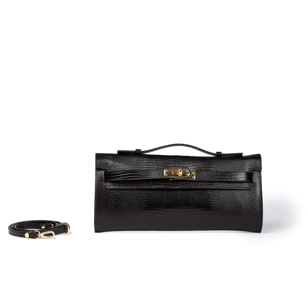 Jade Tejus cluch in pelle con chiusura  manico retrattile e tracolla staccabile e regolabile