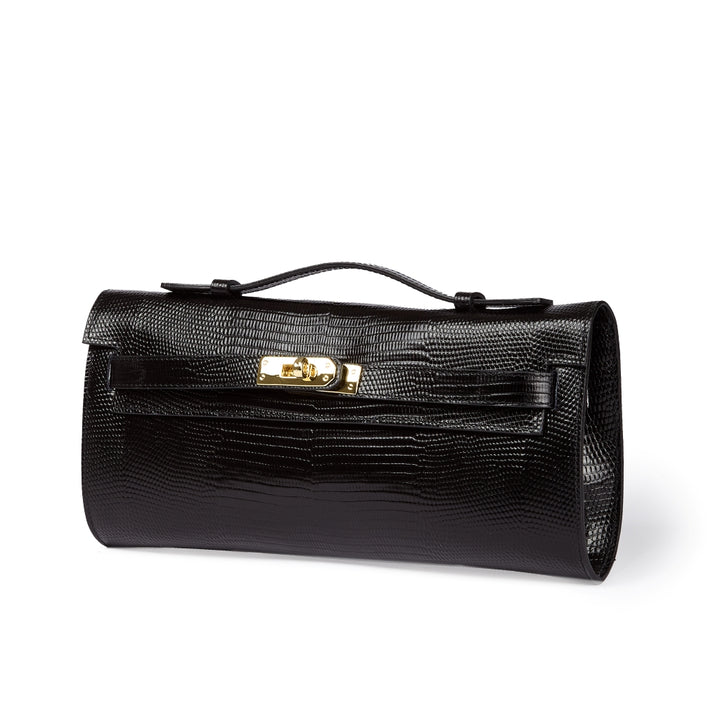 Jade Tejus cluch in pelle con chiusura  manico retrattile e tracolla staccabile e regolabile