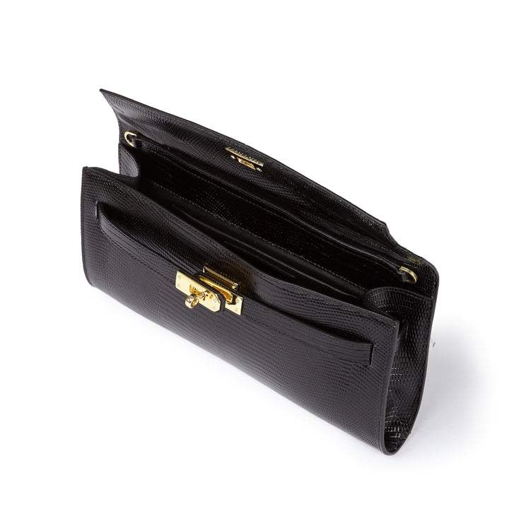 Jade Tejus cluch in pelle con chiusura  manico retrattile e tracolla staccabile e regolabile