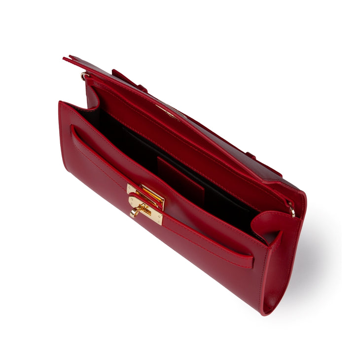 Jade cluch borsa in pelle con chiusura  manico retrattile e tracolla staccabile e regolabile