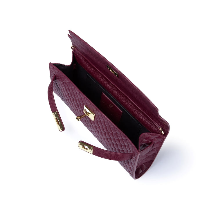 Jade Woven cluch borsa in pelle con chiusura  manico retrattile e tracolla staccabile e regolabile