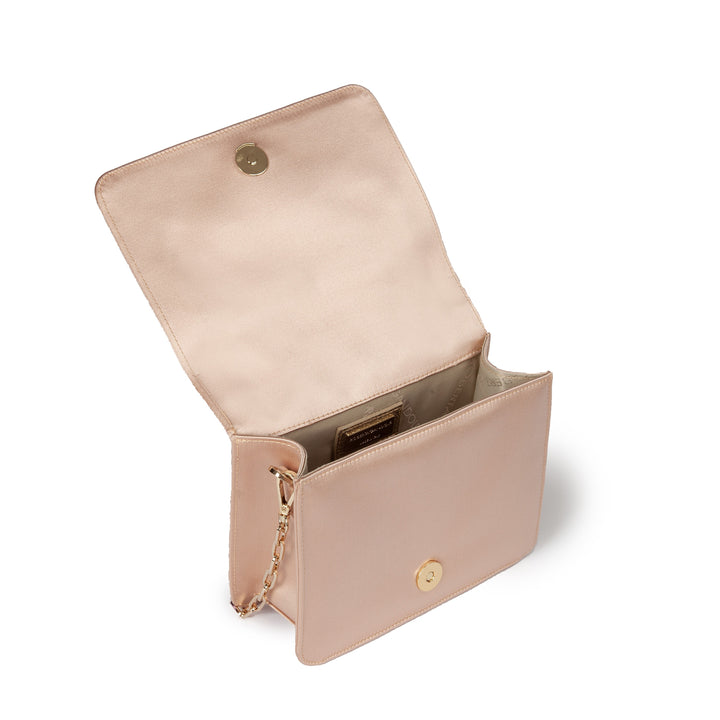 Sirenetta Mini bag in raso di seta e manico gioiello