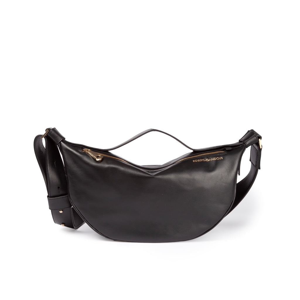 Micol Banana small cross body in smooth calfskin with adjustable shoulder strap