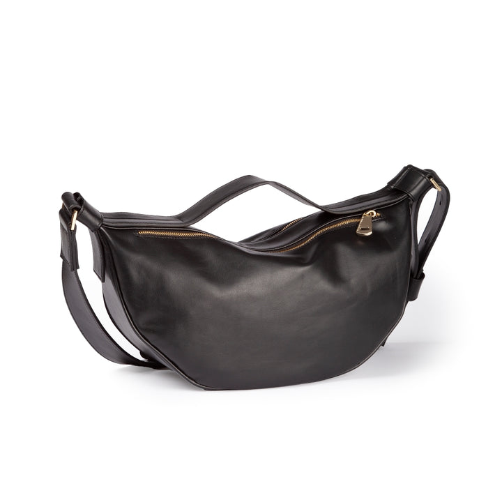 Micol Banana small cross body in smooth calfskin with adjustable shoulder strap