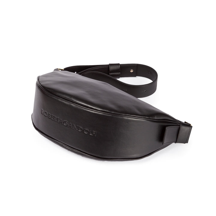 Micol Banana small cross body in smooth calfskin with adjustable shoulder strap