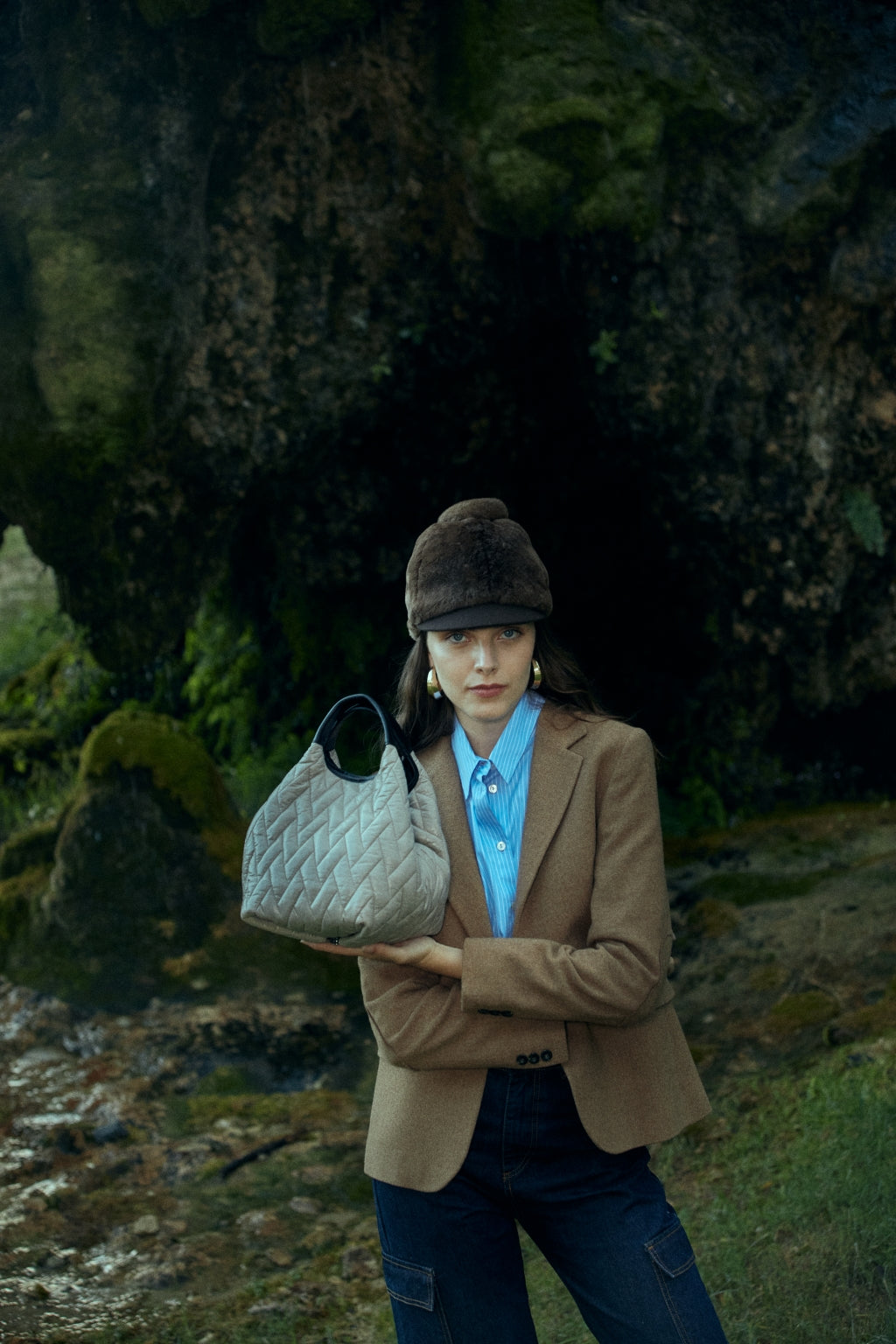 Joy Puffy convertible bag 5 models in 1 in anti-drop fabric, calfskin finishes and detachable shoulder strap