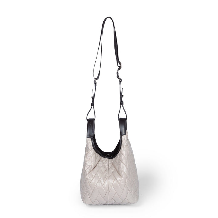 Joy Puffy convertible bag 5 models in 1 in anti-drop fabric, calfskin finishes and detachable shoulder strap