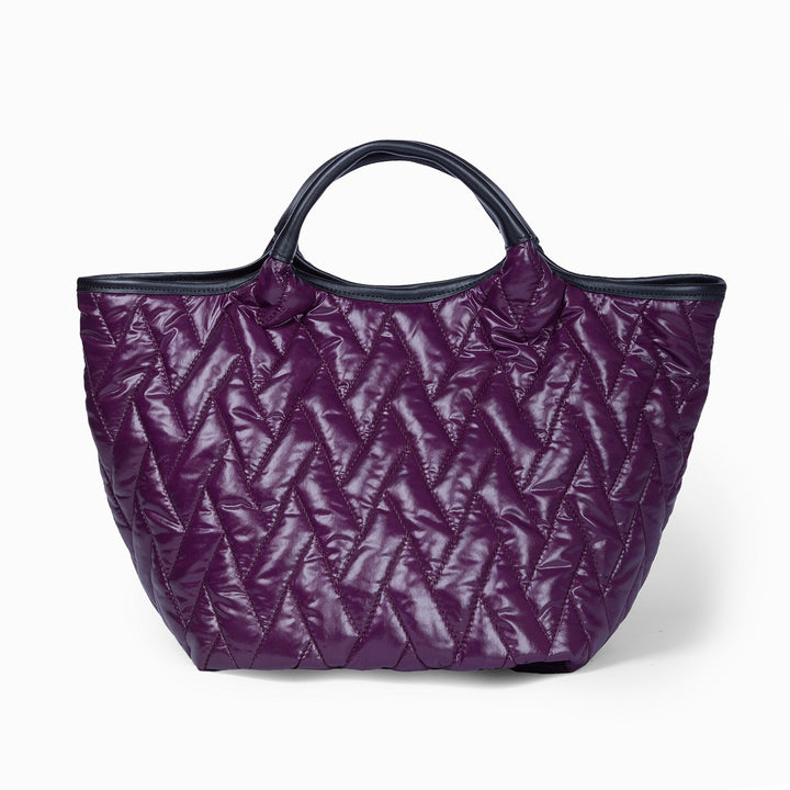 Joy Puffy  borsa trasformabile 5 modelli in 1 in tessuto antigoccia  finiture in pelle di vitello e tracolla staccabile