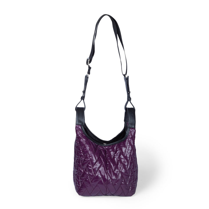 Joy Puffy  borsa trasformabile 5 modelli in 1 in tessuto antigoccia  finiture in pelle di vitello e tracolla staccabile