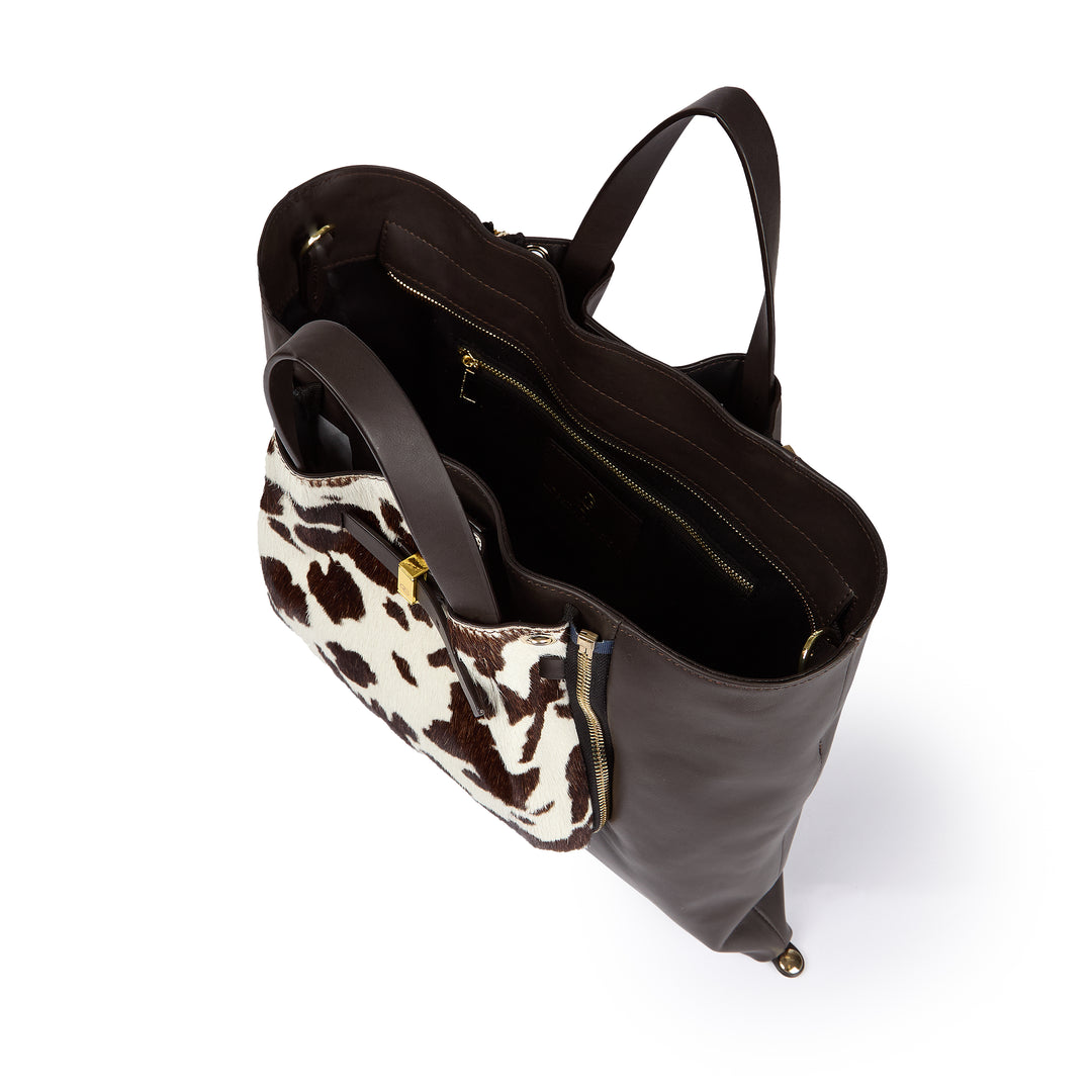 Joy 2.0 Pony – Borsa Trasformabile in Vitello Liscio e Cavallino con Mini Bag Removibile