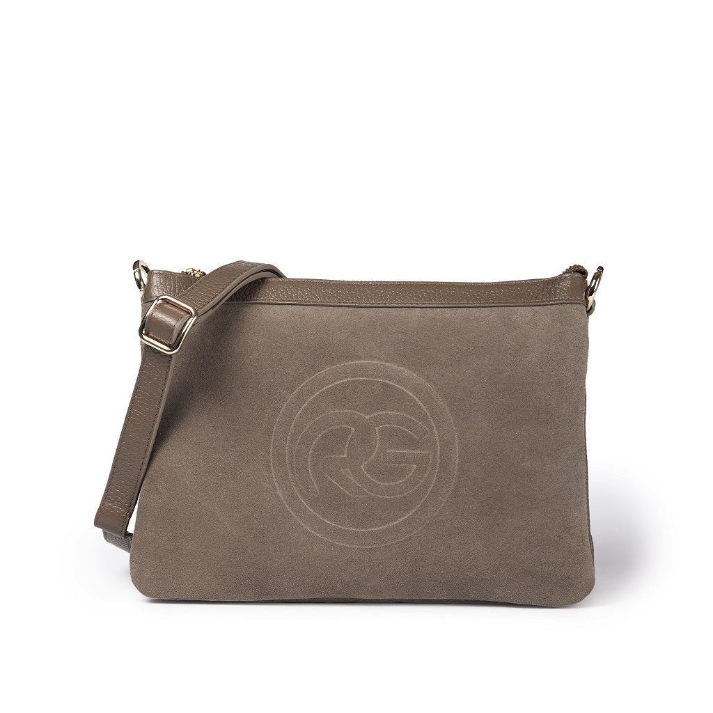 Amina small leather handbag with wrapped tubular handle and detachable shoulder strap