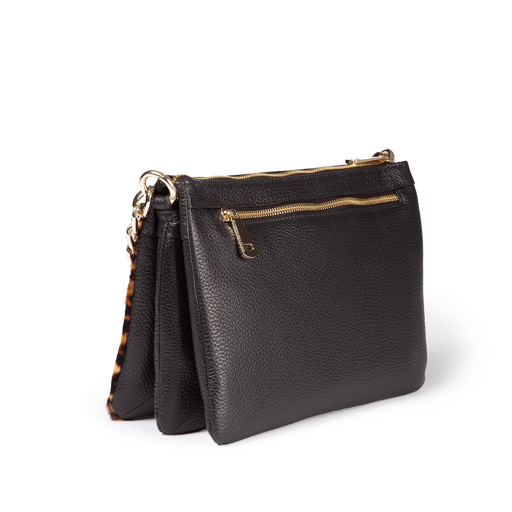 Alice Pony small borsa in cavallino e pelle martellata con tracolla regolabile e staccabile