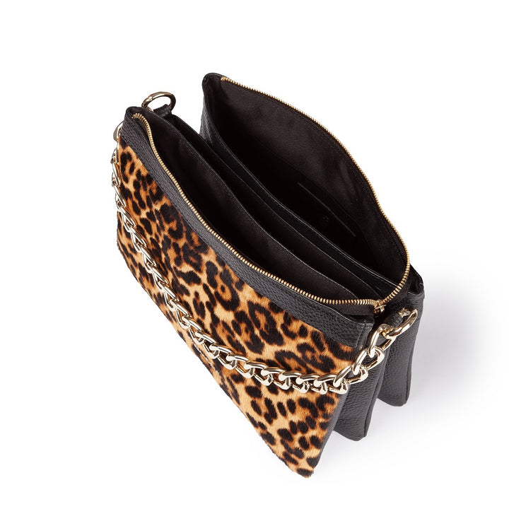 Alice Pony small borsa in cavallino e pelle martellata con tracolla regolabile e staccabile