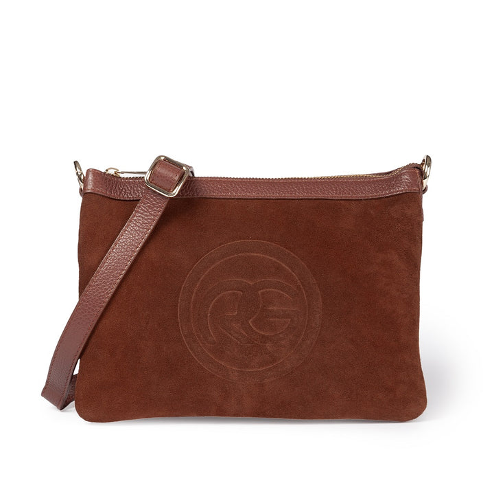 Amina small leather handbag with wrapped tubular handle and detachable shoulder strap