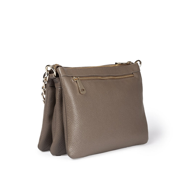 Amina small leather handbag with wrapped tubular handle and detachable shoulder strap