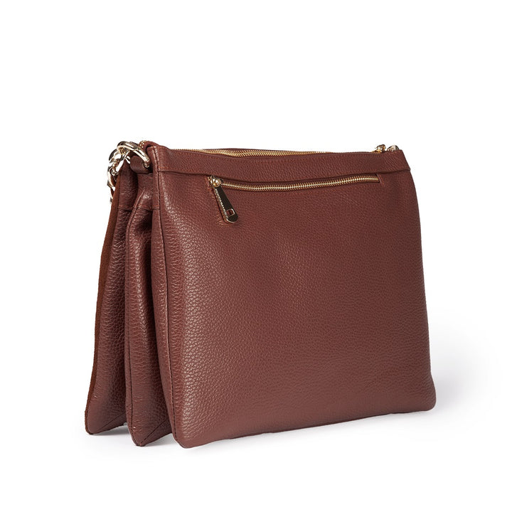 Alice large borsa in camoscio e pelle martellata con tracolla regolabile e staccabile