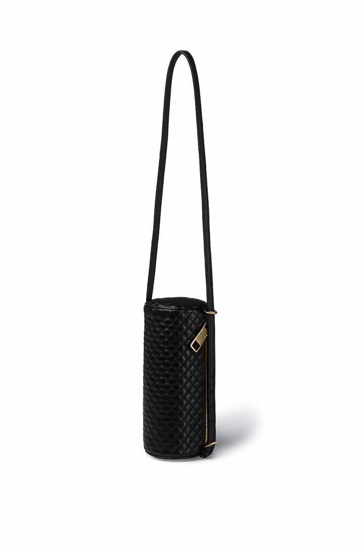 Asia Woven  Borsa a Cilindro in Pelle Stampata con tracolla regolabile