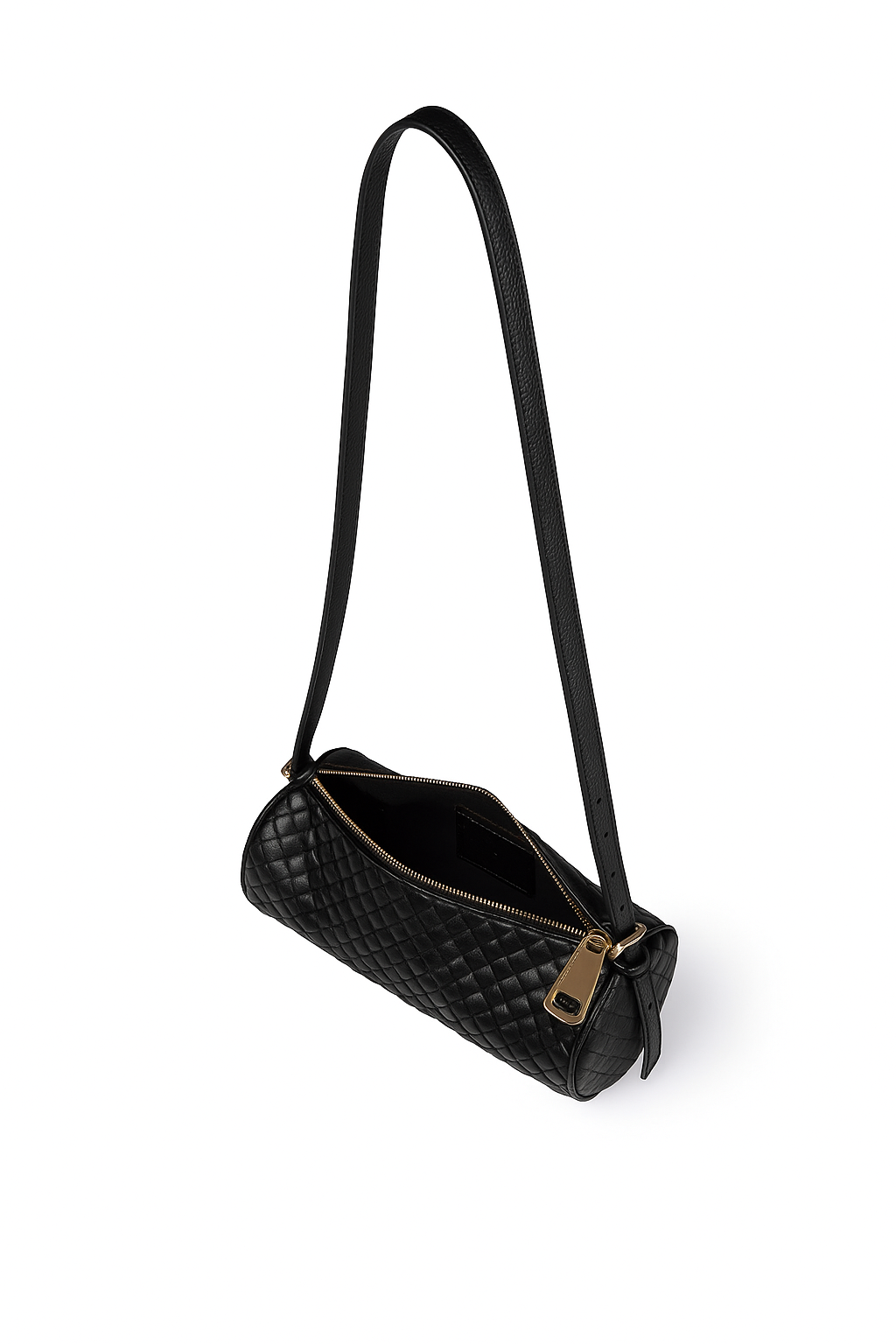 Asia Woven  Borsa a Cilindro in Pelle Stampata con tracolla regolabile