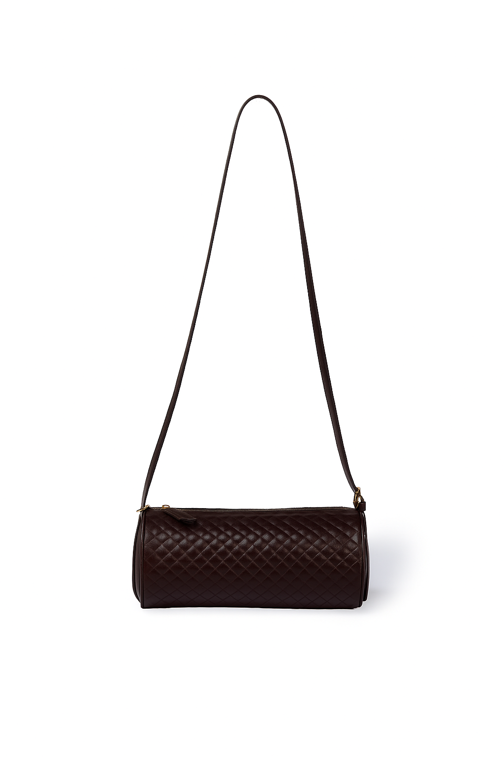 Asia Woven  Borsa a Cilindro in Pelle Stampata con tracolla regolabile