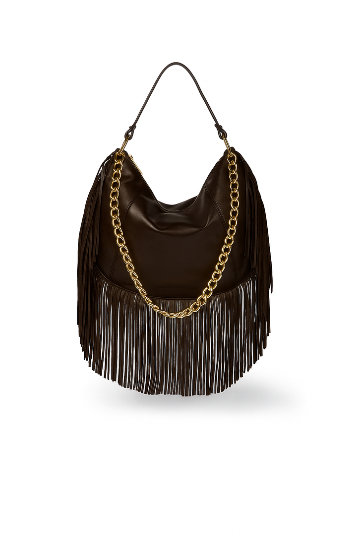 Amina small leather handbag with wrapped tubular handle and detachable shoulder strap