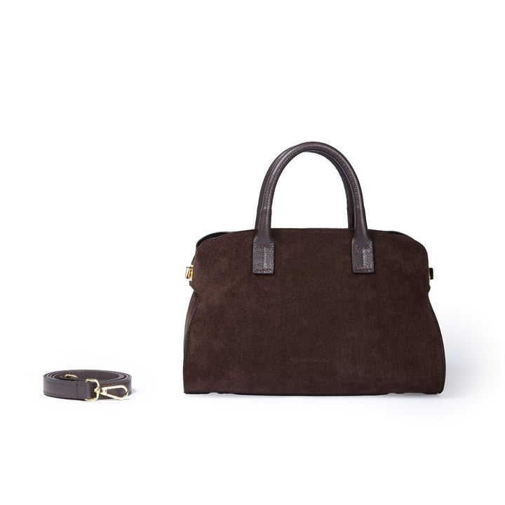 Elodie bowling small leather handbag with detachable and adjustable shoulder strap