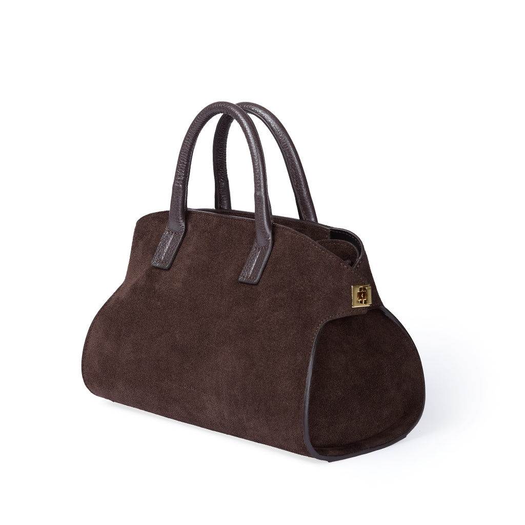 Elodie bowling small leather handbag with detachable and adjustable shoulder strap