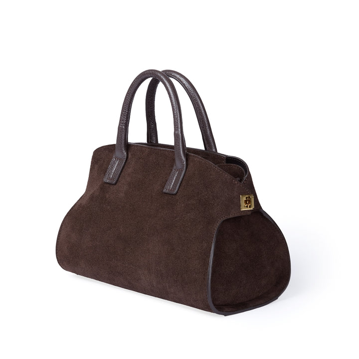 Elodie bowling small leather handbag with detachable and adjustable shoulder strap