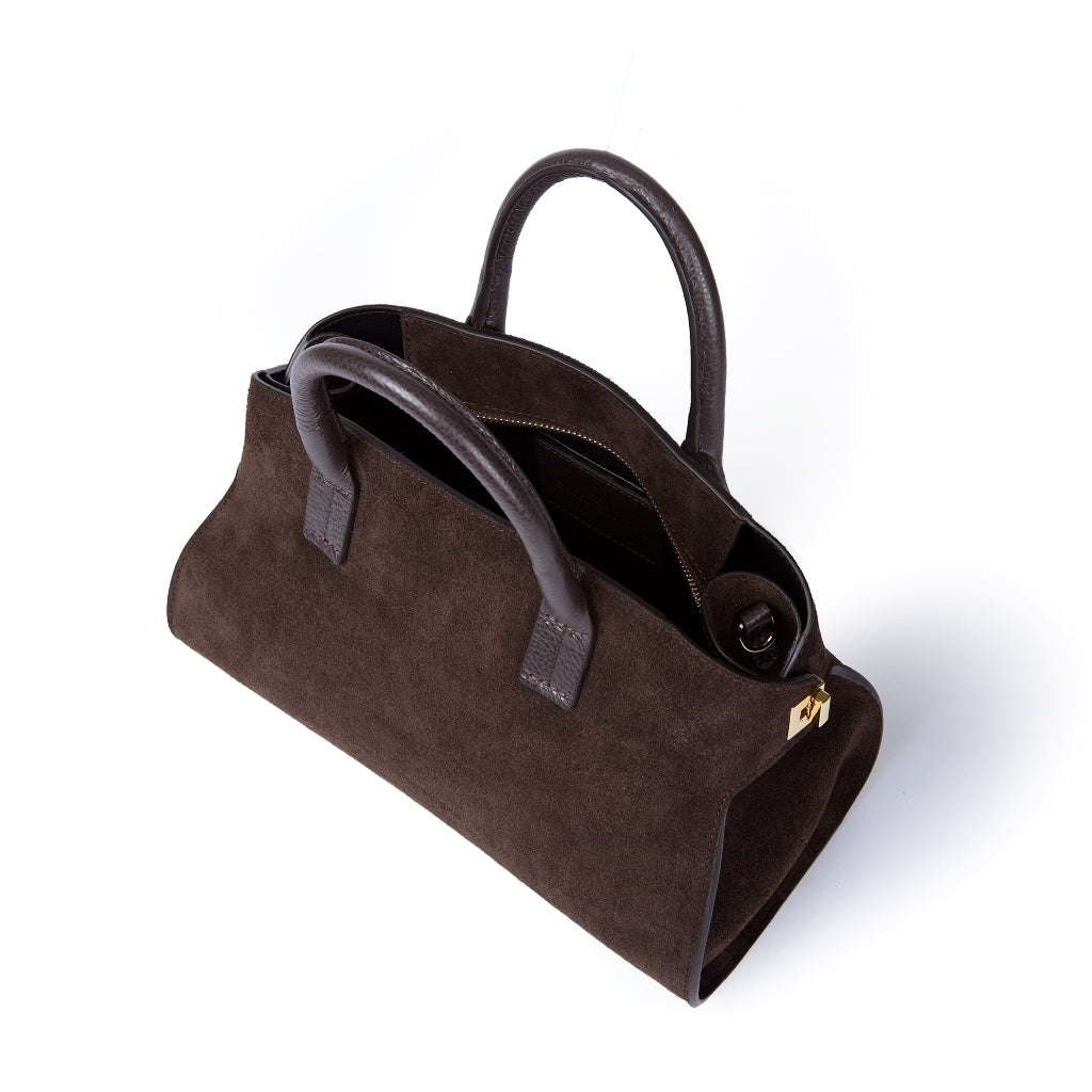 Elodie bowling small leather handbag with detachable and adjustable shoulder strap