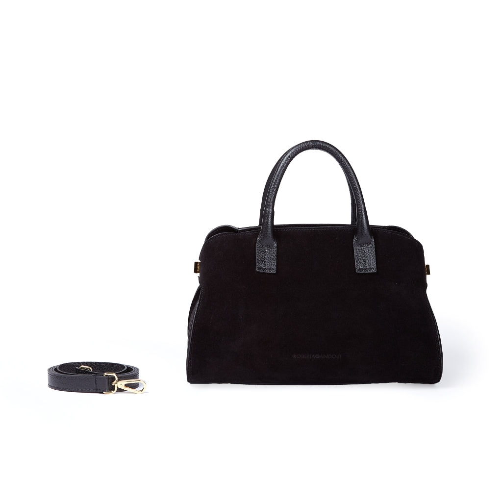 Elodie bowling small leather handbag with detachable and adjustable shoulder strap