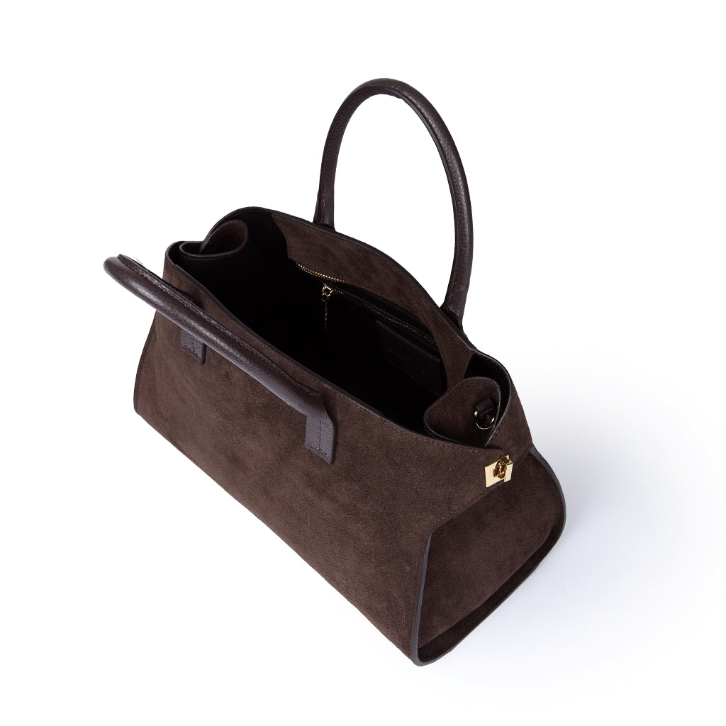 Elodie bowling medium leather handbag with detachable and adjustable shoulder strap