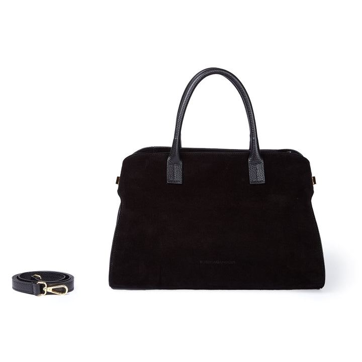 Elodie bowling medium leather handbag with detachable and adjustable shoulder strap