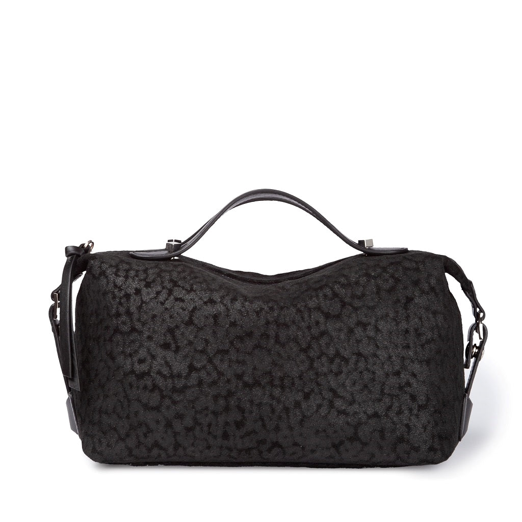 Giuditta bowling in metallic leather with micro animalier print