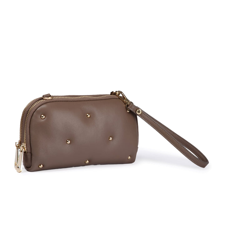 Marika purse in soft nappa with chain shoulder strap and leather sleeve