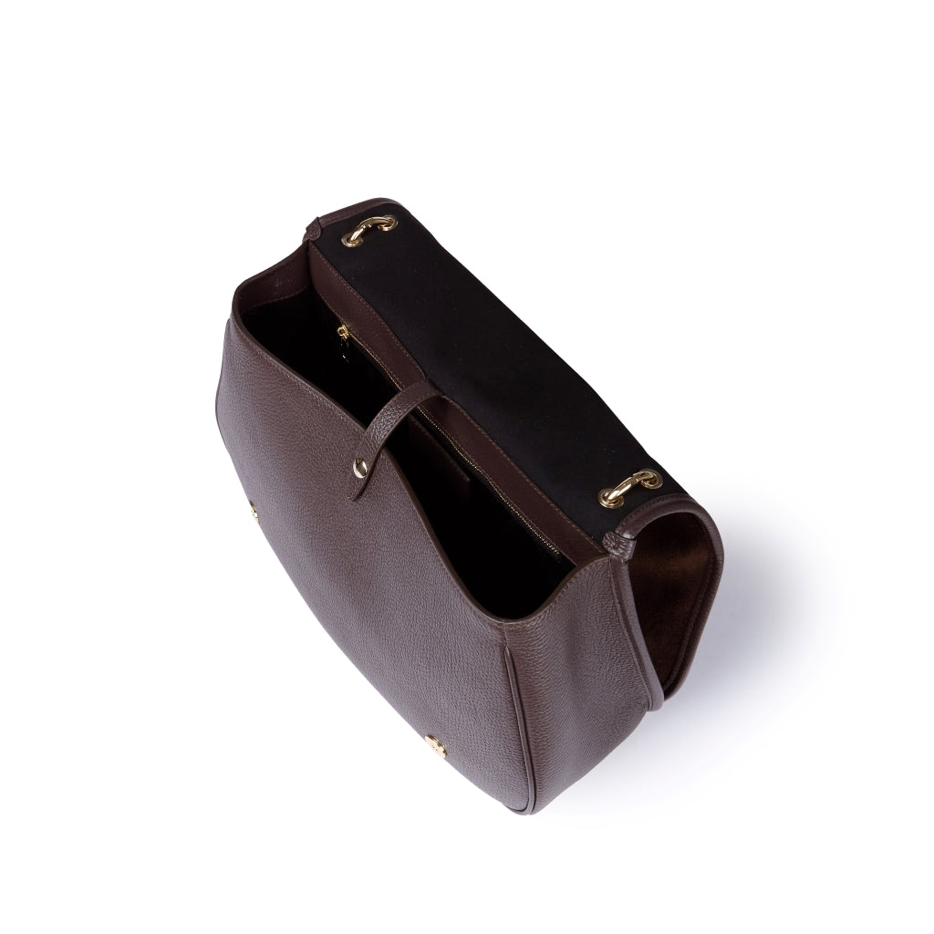 Roberta Suede – Borsa messenger large in camoscio e pelle martellata con tracolla regolabile