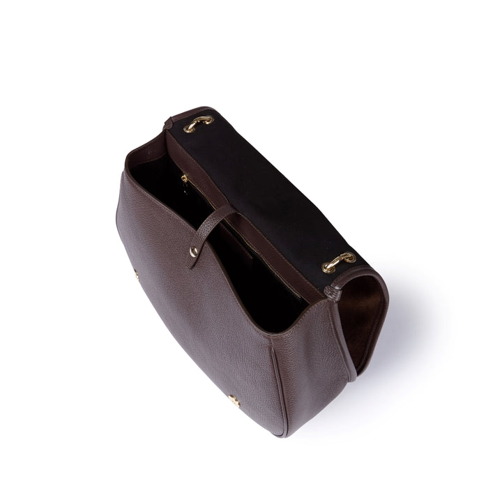 Roberta Suede – Borsa messenger large in camoscio e pelle martellata con tracolla regolabile