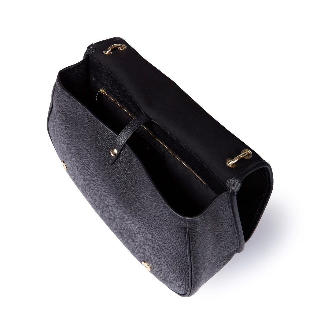 Roberta Suede – Borsa messenger large in camoscio e pelle martellata con tracolla regolabile