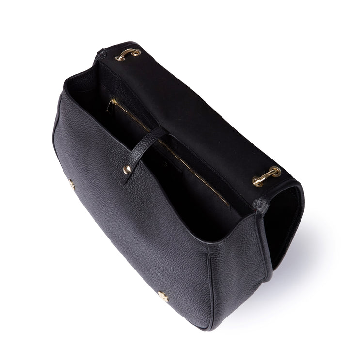 Roberta Suede – Borsa messenger large in camoscio e pelle martellata con tracolla regolabile