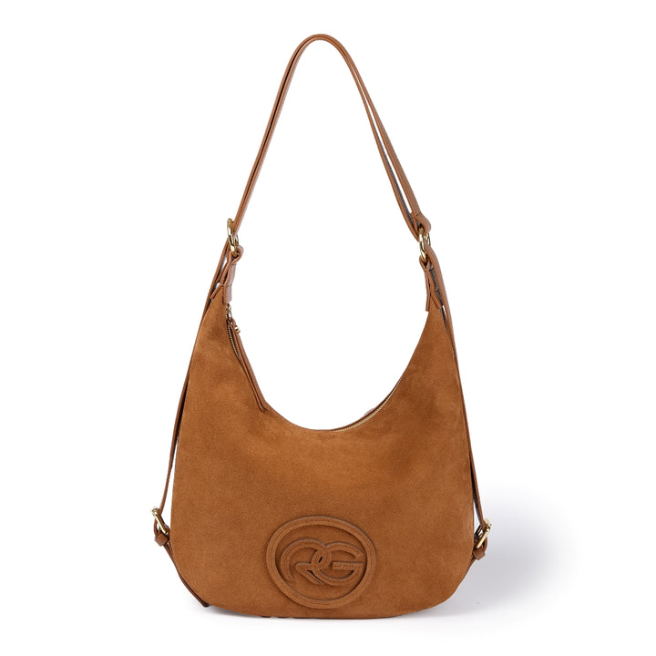 Roberta Suede – Convertible Suede & Leather Hobo Backpack