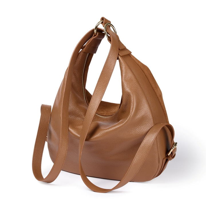 Roberta Suede – Convertible Suede & Leather Hobo Backpack