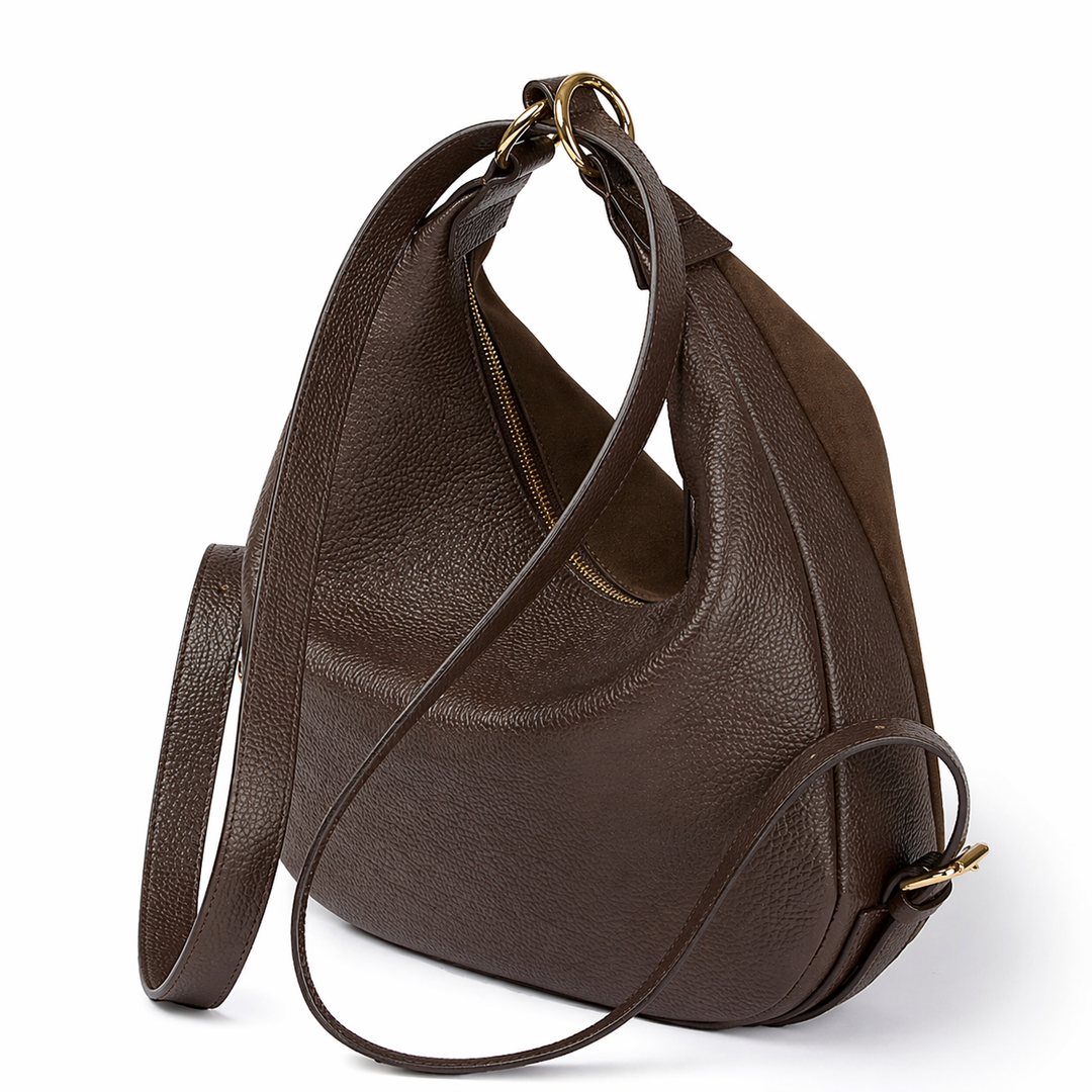 Roberta Convertible Shoulder Bag & Backpack – Grained Calfskin Leather with 3D RG Logo