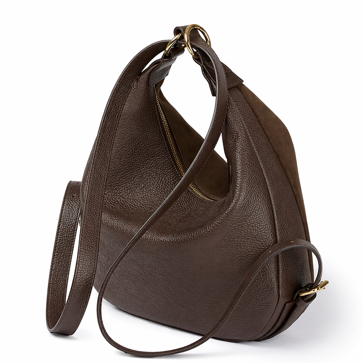Roberta Convertible Shoulder Bag & Backpack – Grained Calfskin Leather with 3D RG Logo