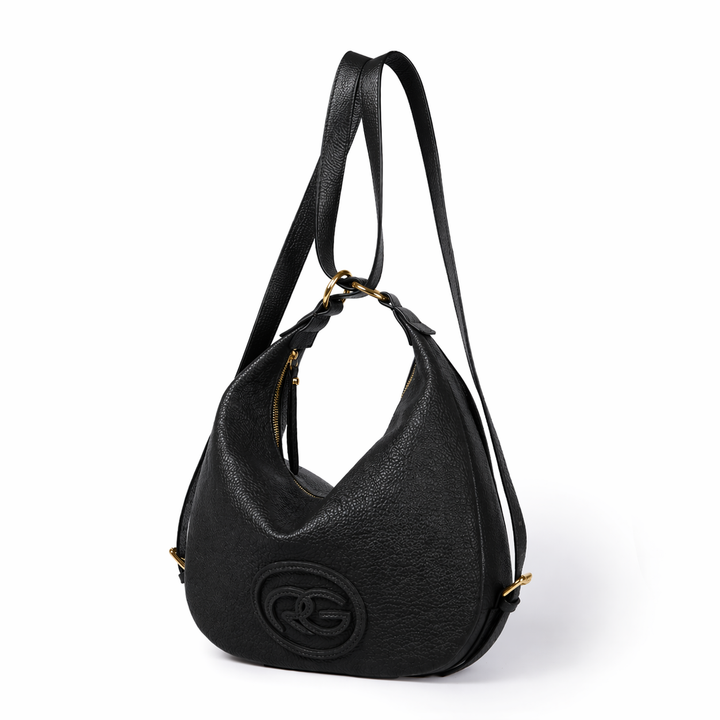 Roberta Sacca-Zaino – Borsa Trasformabile in Pelle di Vitello Martellata con Logo 3D