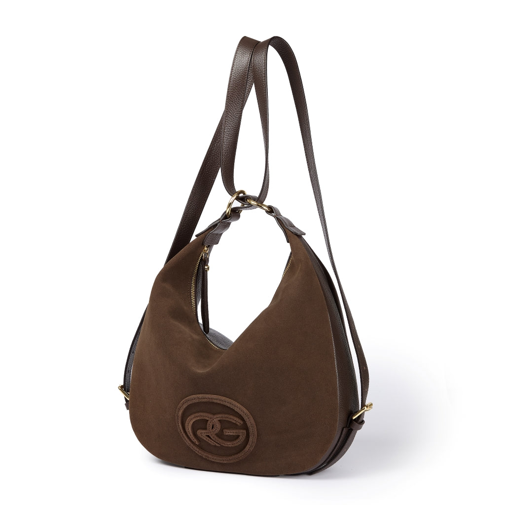 Roberta Suede – Convertible Suede & Leather Hobo Backpack