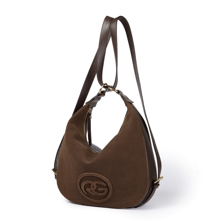 Roberta Suede – Convertible Suede & Leather Hobo Backpack