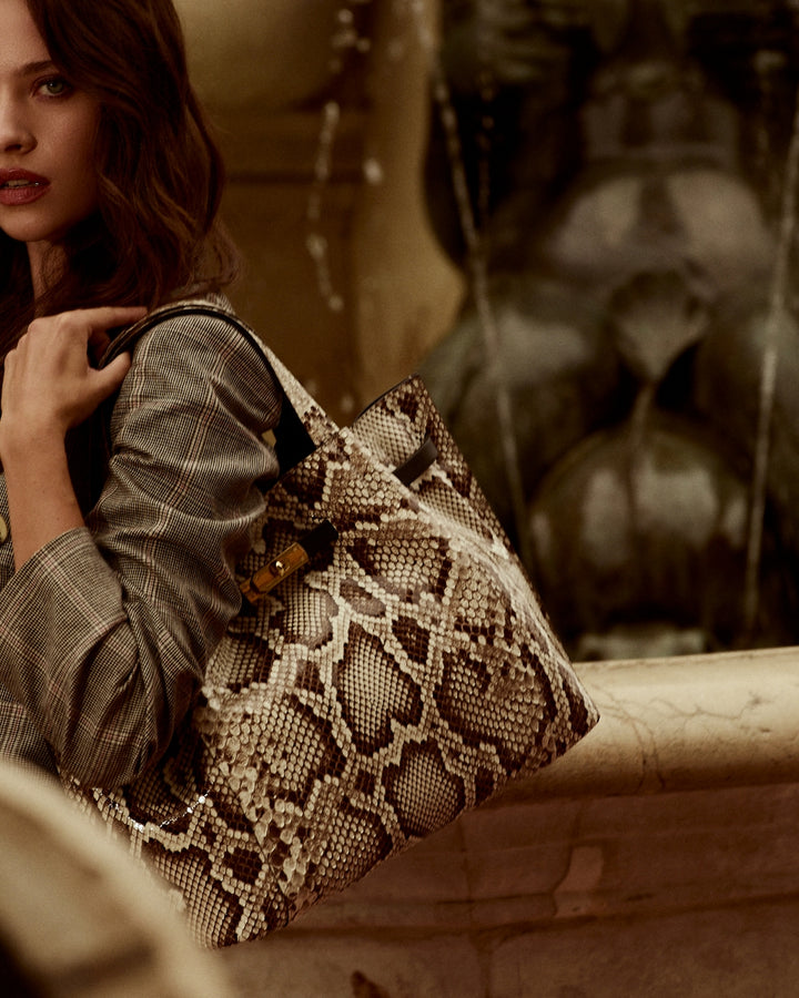 Grace woven elongated bag in braided calfskin