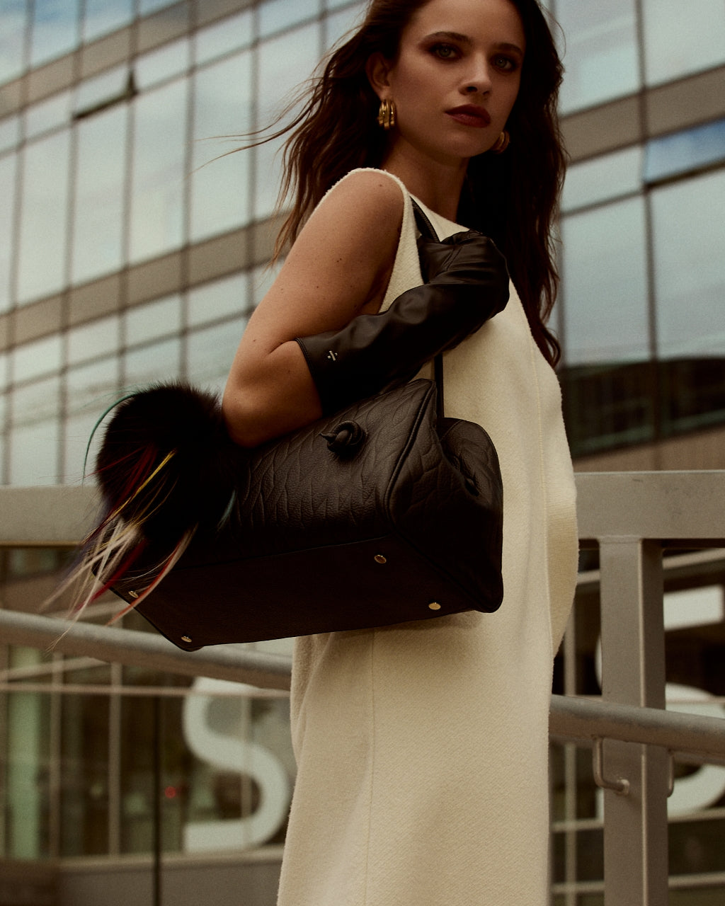 Grace woven elongated bag in braided calfskin