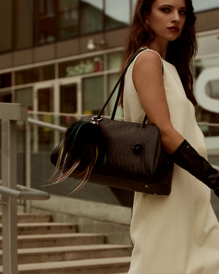 Grace woven elongated bag in braided calfskin