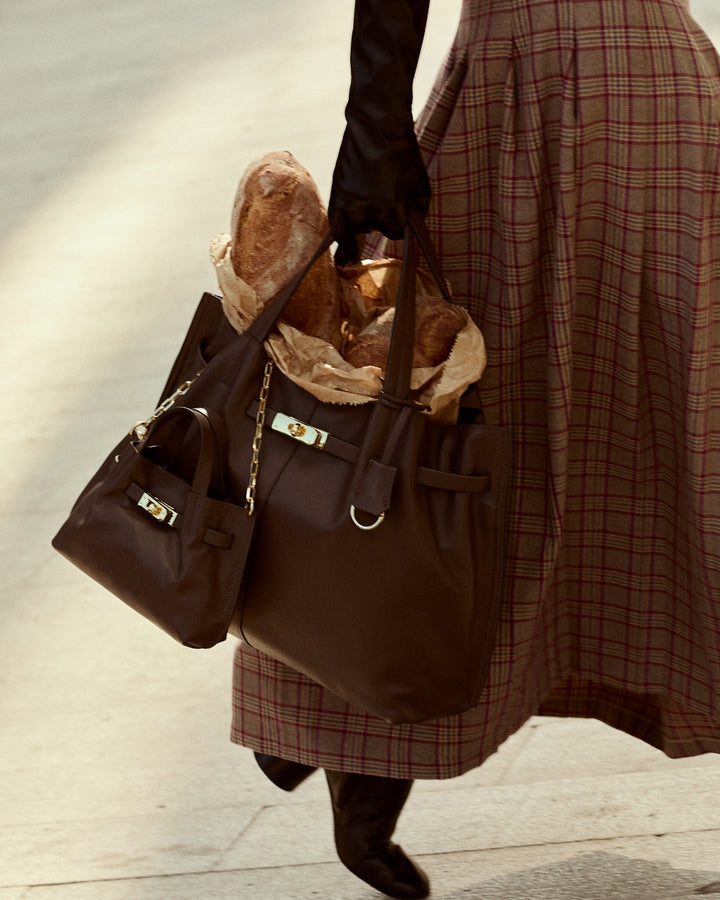 Grace woven elongated bag in braided calfskin