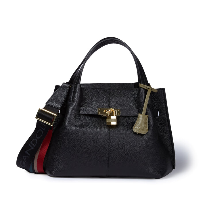 Giorgia handbag borsa in pelle con tracolla logata staccabile e regolabile